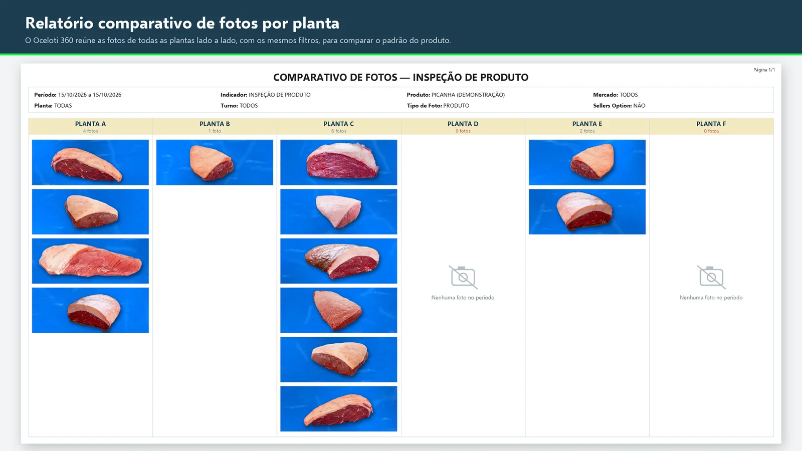 Comparativo de fotos por planta